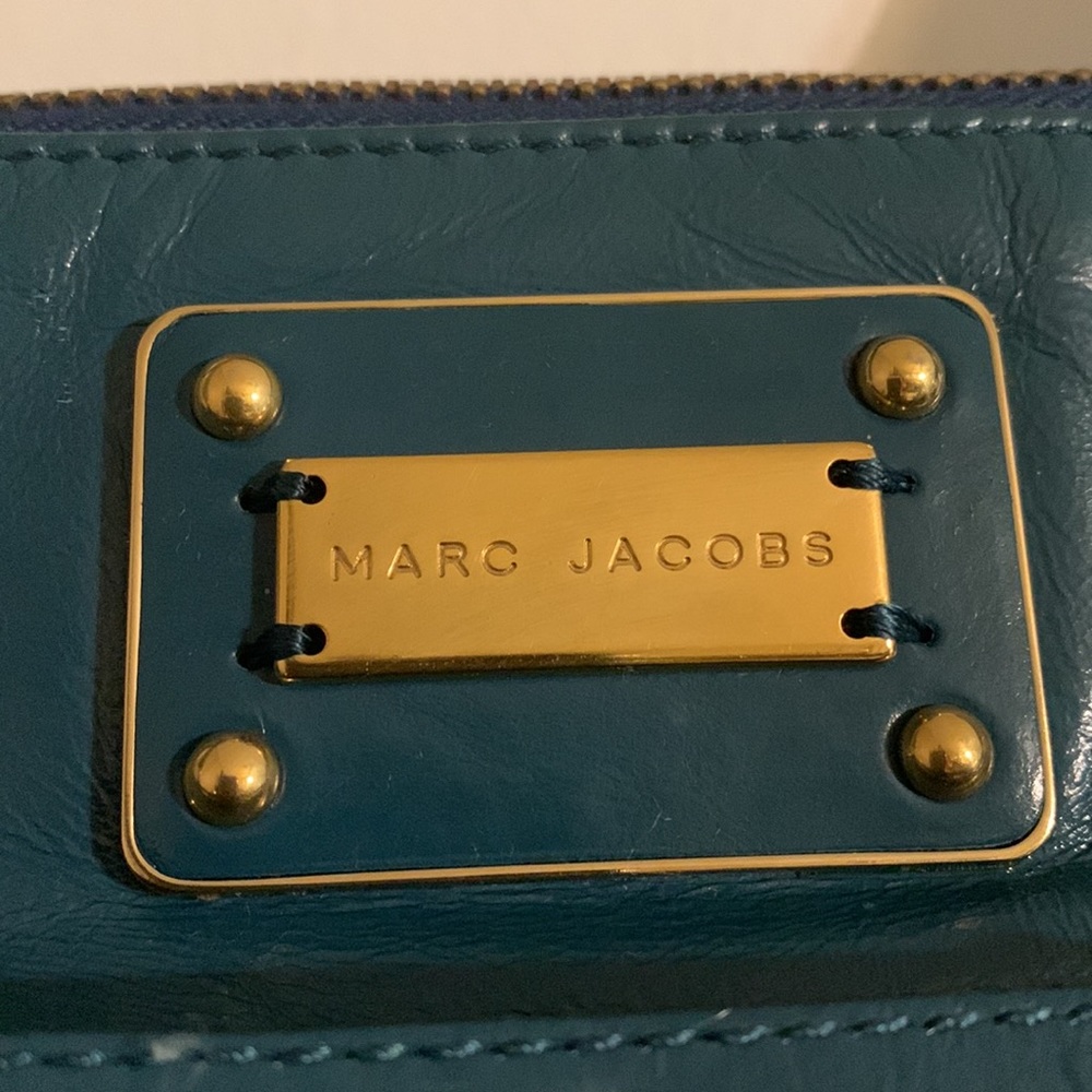 Large Marc Jacobs - Teal Color Leather Purse Hand/Shoulder Bag - Picture 2 of 15